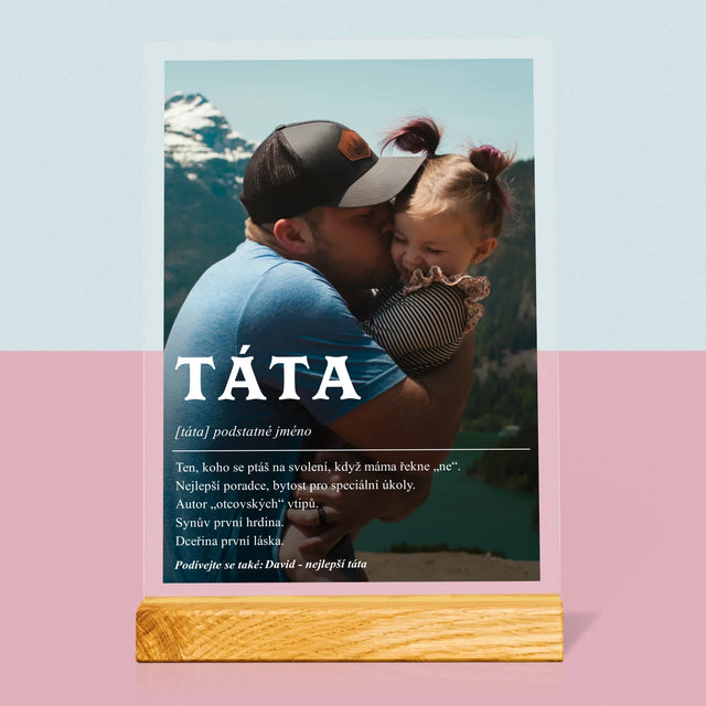 Fotka A Textem: Táta Definice - Tisk Na Akrylovém Skle