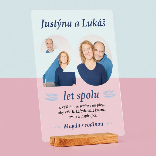 Slovo Z Fotek: 20 Let Spolu - Tisk Na Akrylovém Skle