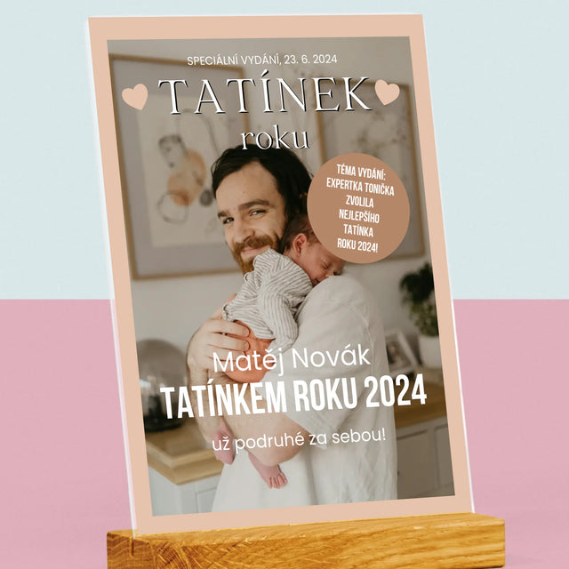 Obálka Časopisu: Tatínek Roku - Tisk Na Akrylovém Skle