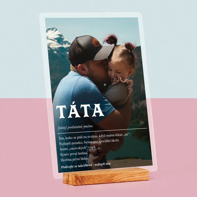 Fotka A Textem: Táta Definice - Tisk Na Akrylovém Skle