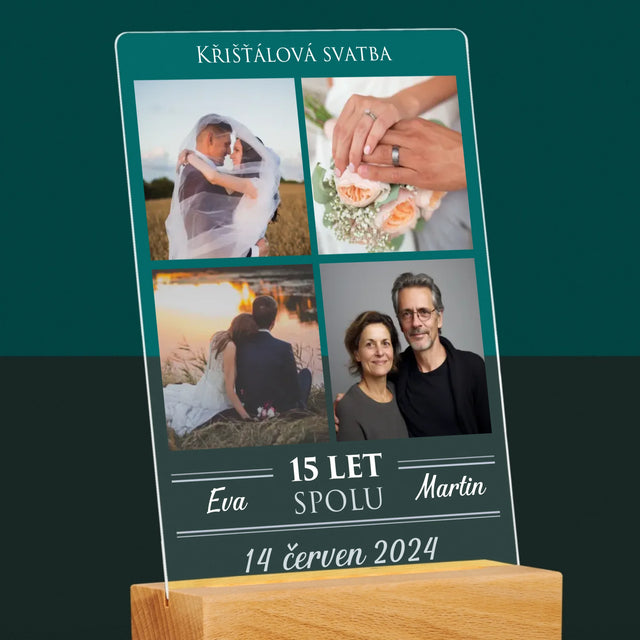 Fotokoláž: Křišťálová Svatba - Tisk Na Akrylovém Skle