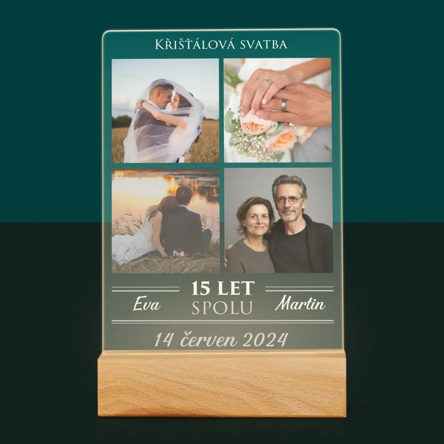 Fotokoláž: Křišťálová Svatba - Tisk Na Akrylovém Skle