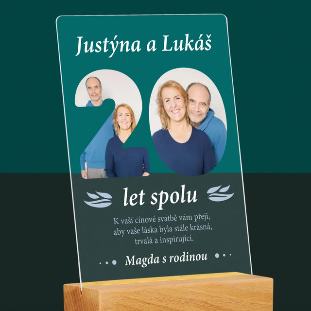Slovo Z Fotek: 20 Let Spolu - Tisk Na Akrylovém Skle