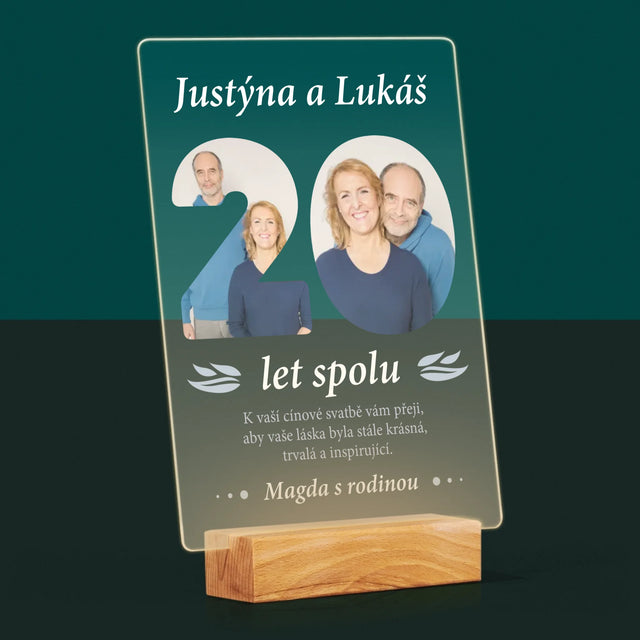 Slovo Z Fotek: 20 Let Spolu - Tisk Na Akrylovém Skle