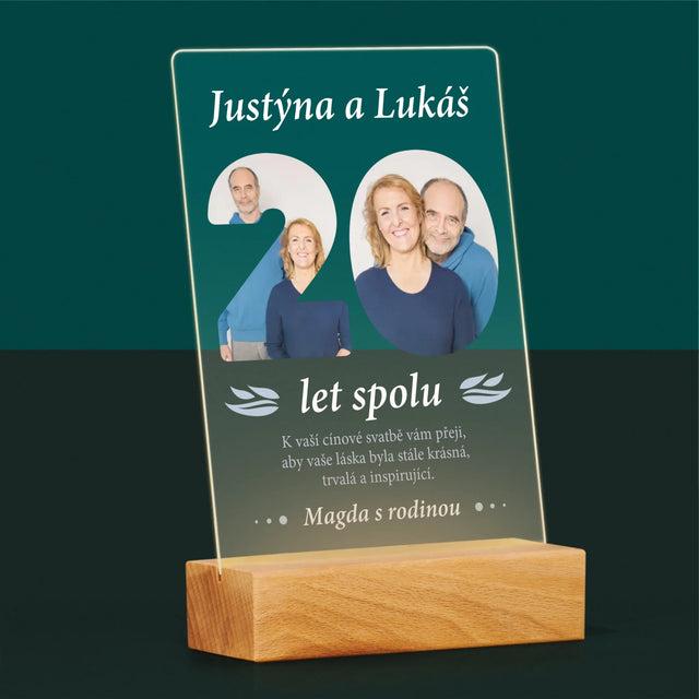 Slovo Z Fotek: 20 Let Spolu - Tisk Na Akrylovém Skle
