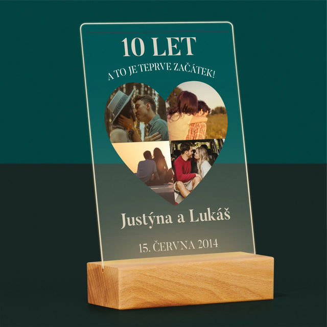 Tvar Z Fotek: Výročí Srdce - Tisk Na Akrylovém Skle