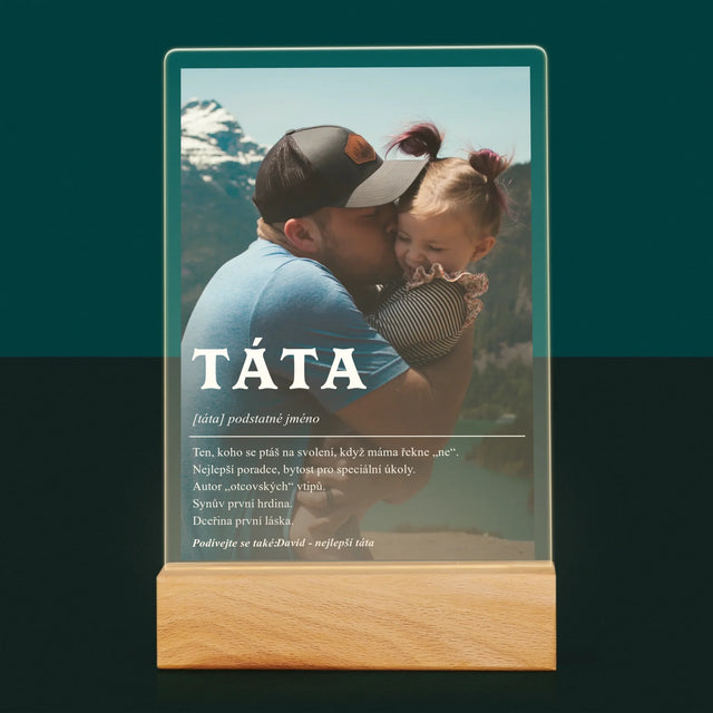 Fotka A Textem: Táta Definice - Tisk Na Akrylovém Skle