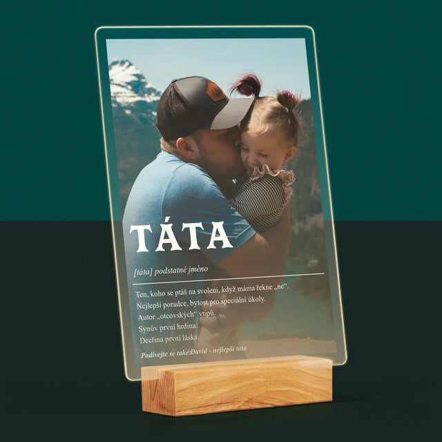 Fotka A Textem: Táta Definice - Tisk Na Akrylovém Skle