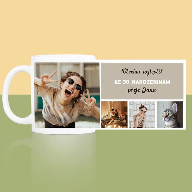 Fotokoláž: Narozeniny - Hrnek