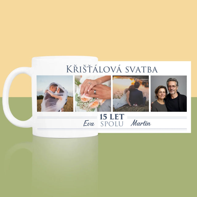 Fotokoláž: Křišťálová Svatba - Hrnek