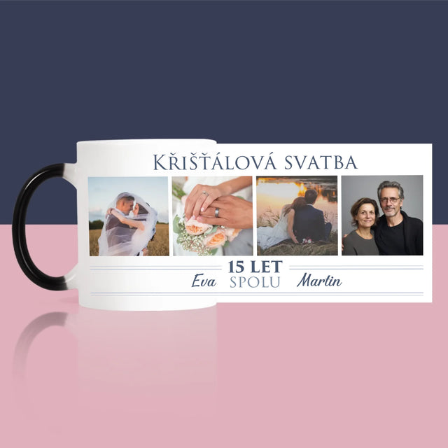 Fotokoláž: Křišťálová Svatba - Hrnek