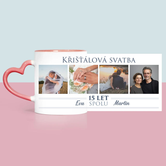 Fotokoláž: Křišťálová Svatba - Hrnek