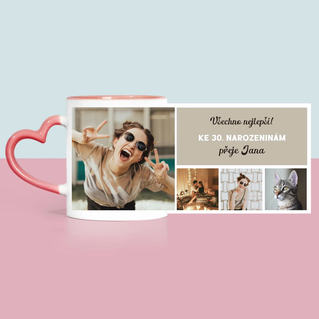 Fotokoláž: Narozeniny - Hrnek