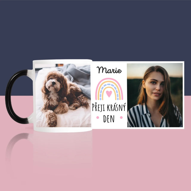 Fotokoláž: Přeji Krásný Den - Hrnek