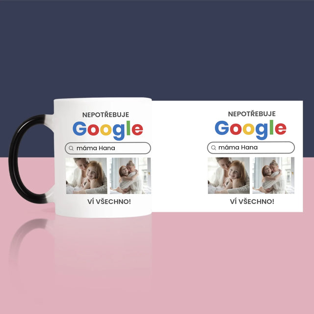 Fotokoláž: Nepotřebuji Google - Hrnek