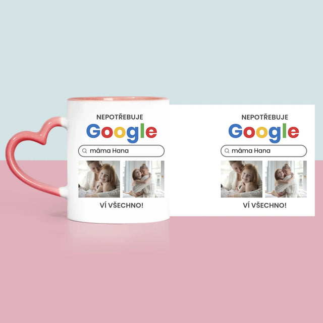 Fotokoláž: Nepotřebuji Google - Hrnek