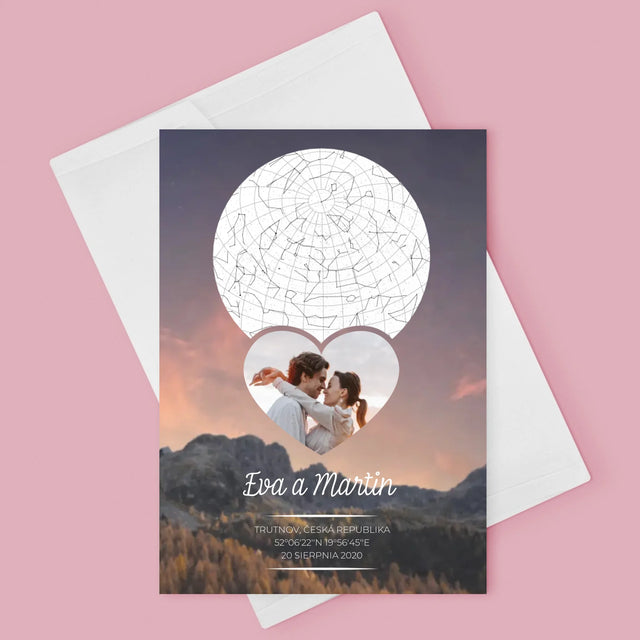 Hvězdná Mapa: Zamilovaný Pár Na Horách - Přání