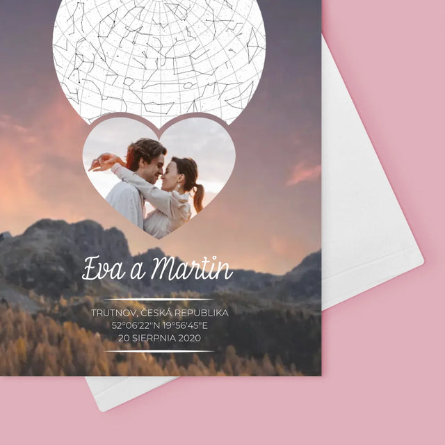 Hvězdná Mapa: Zamilovaný Pár Na Horách - Přání