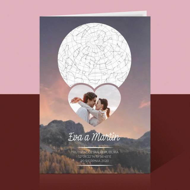 Hvězdná Mapa: Zamilovaný Pár Na Horách - Přání