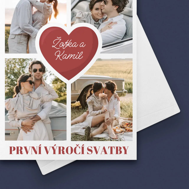 Fotokoláž: První Výročí Srdce - Přání