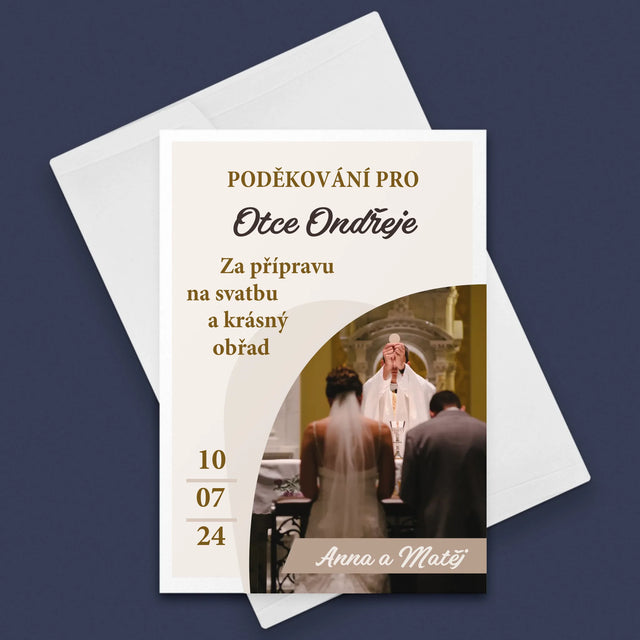 Fotka A Textem: Poděkování Pro Kněze Svatba - Přání
