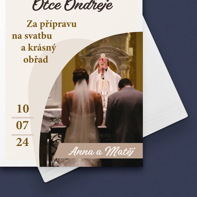 Fotka A Textem: Poděkování Pro Kněze Svatba - Přání