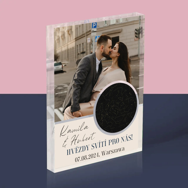 Hvězdná Mapa: Hvězdy Svítí Pro Nás - Akrylový Blok