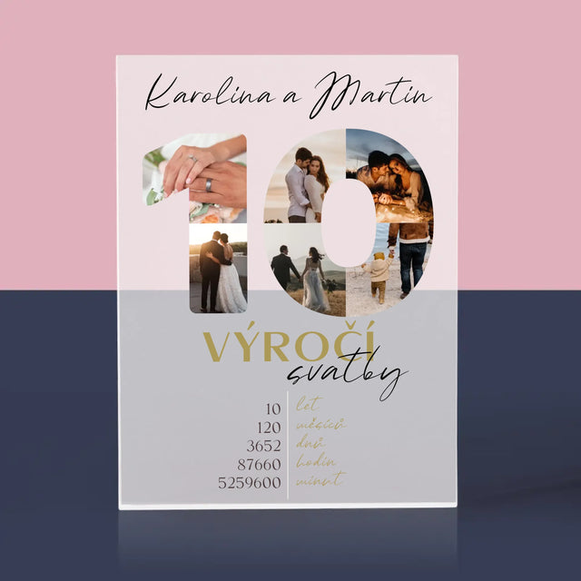 Slovo Z Fotek: 10. Výročí Svatby - Akrylový Blok