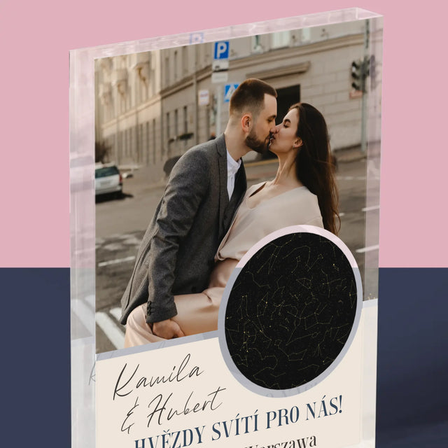 Hvězdná Mapa: Hvězdy Svítí Pro Nás - Akrylový Blok