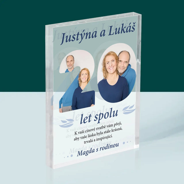 Slovo Z Fotek: 20 Let Spolu - Akrylový Blok