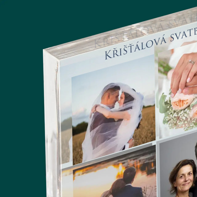 Fotokoláž: Křišťálová Svatba - Akrylový Blok
