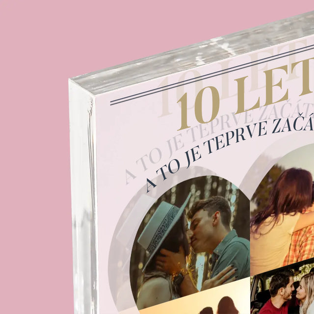 Tvar Z Fotek: Výročí Srdce - Akrylový Blok