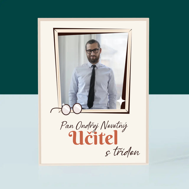 Fotka A Textem: Učitel S Třídou - Akrylový Blok