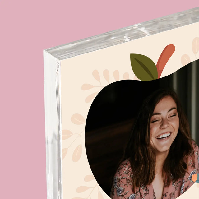 Fotka A Textem: Učitelka Ve Školce - Akrylový Blok