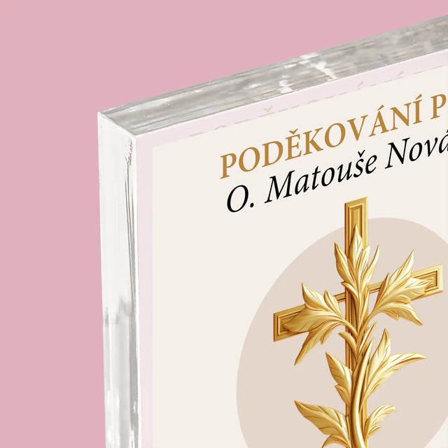 Jméno A Nápis: Poděkování Pro Kněze - Akrylový Blok