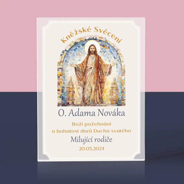 Jméno A Nápis: Kněžské Svěcení - Akrylový Blok