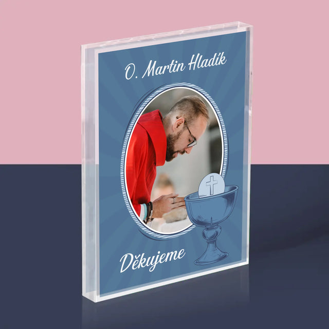 Jméno A Nápis: Kněz Děkujeme - Akrylový Blok