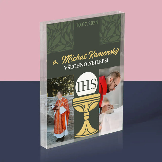 Fotokoláž: Všechno Nejlepší Kříž - Akrylový Blok