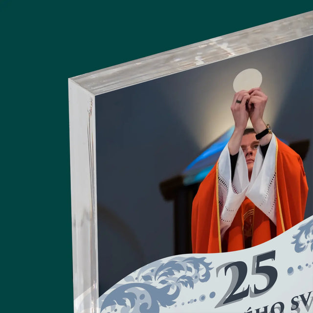 Fotka A Textem: Jubileum Kněžského Svěcení - Akrylový Blok
