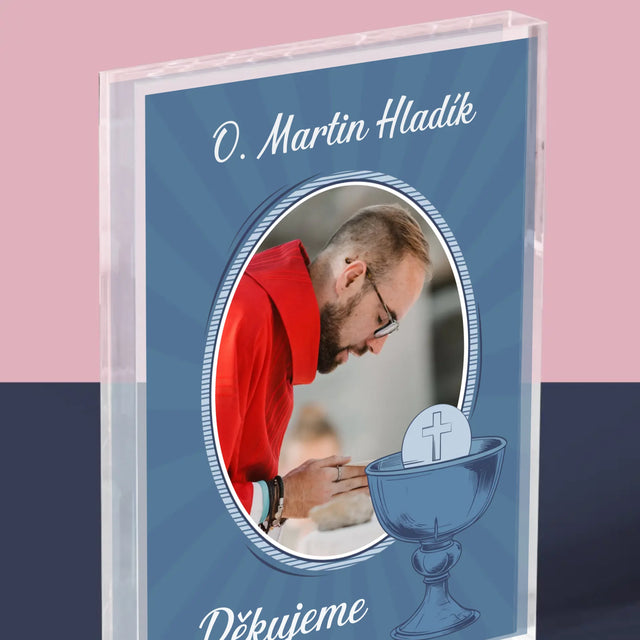 Jméno A Nápis: Kněz Děkujeme - Akrylový Blok