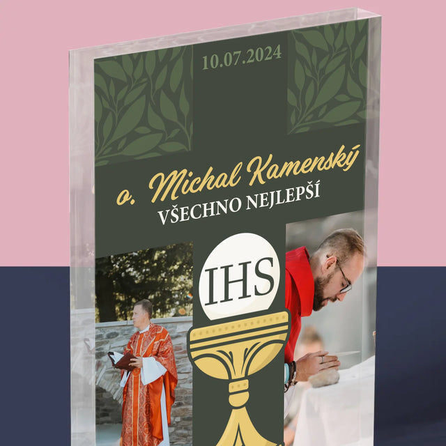 Fotokoláž: Všechno Nejlepší Kříž - Akrylový Blok