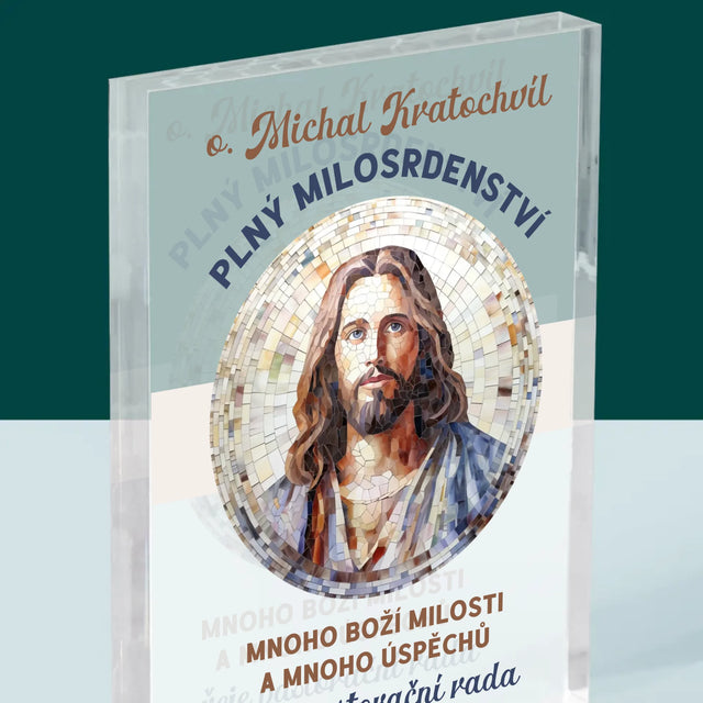 Jméno A Nápis: Důstojný Pán Plný Milosrdenství - Akrylový Blok