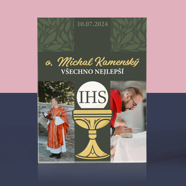 Fotokoláž: Všechno Nejlepší Kříž - Akrylový Blok