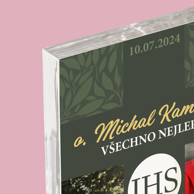 Fotokoláž: Všechno Nejlepší Kříž - Akrylový Blok