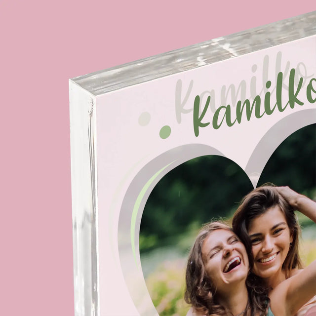 Fotka A Textem: Půjdeš Mi Za Svědkyni Květiny - Akrylový Blok