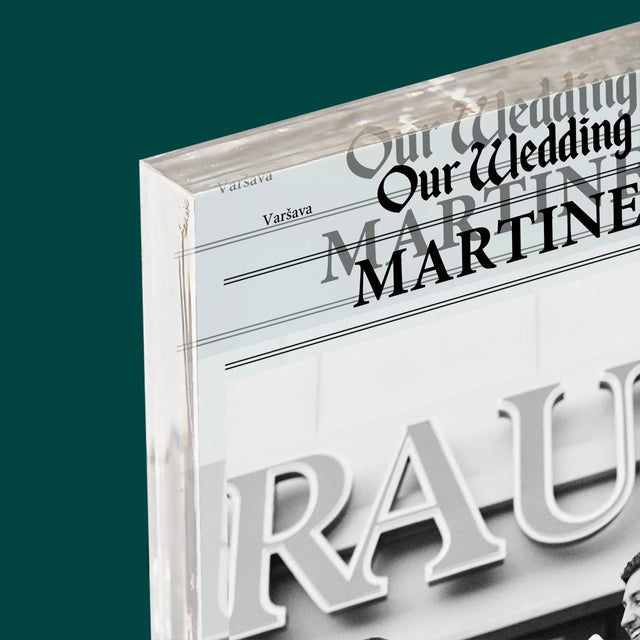 Fotka A Textem: Our Wedding Svědek - Akrylový Blok