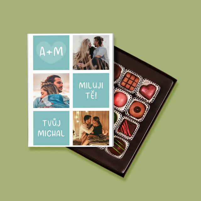 Fotokoláž: Miluji Tě Iniciály - Pralinky