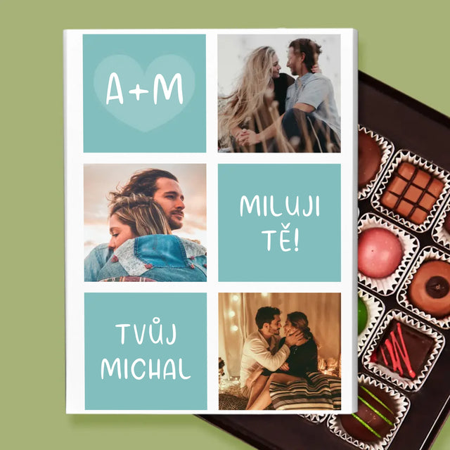 Fotokoláž: Miluji Tě Iniciály - Pralinky