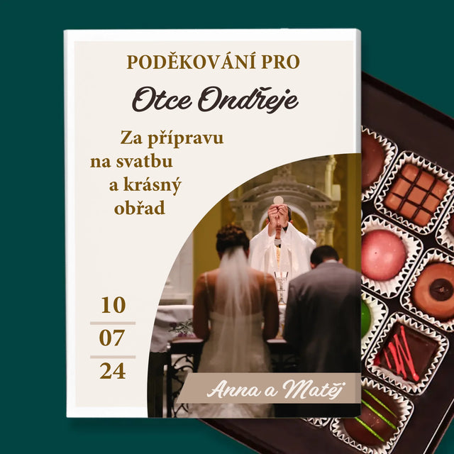 Fotka A Textem: Poděkování Pro Kněze Svatba - Pralinky
