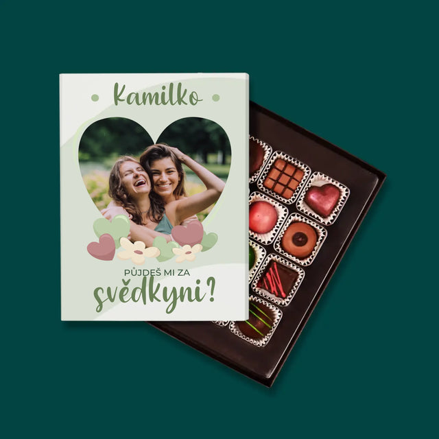 Fotka A Textem: Půjdeš Mi Za Svědkyni Květiny - Pralinky